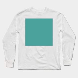 Solid Green Sprout Turquoise Monochrome Minimal Design Long Sleeve T-Shirt